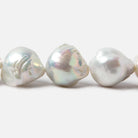 21x15-28x15mm White Ultra Baroque Freshwater Pearls 16 inch 17 pcs - Beadsofcambay.com