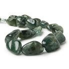 21x15.5-33x26mm Moss Aquamarine plain nugget Beads 18 inch 16 pieces - Beadsofcambay.com