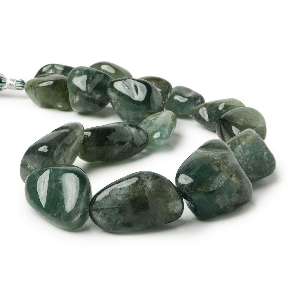 21x15.5-33x26mm Moss Aquamarine plain nugget Beads 18 inch 16 pieces - Beadsofcambay.com