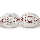 21x16mm Sterling Silver Plated Copper Filigree Oval 8 inch 10 Beads - Beadsofcambay.com