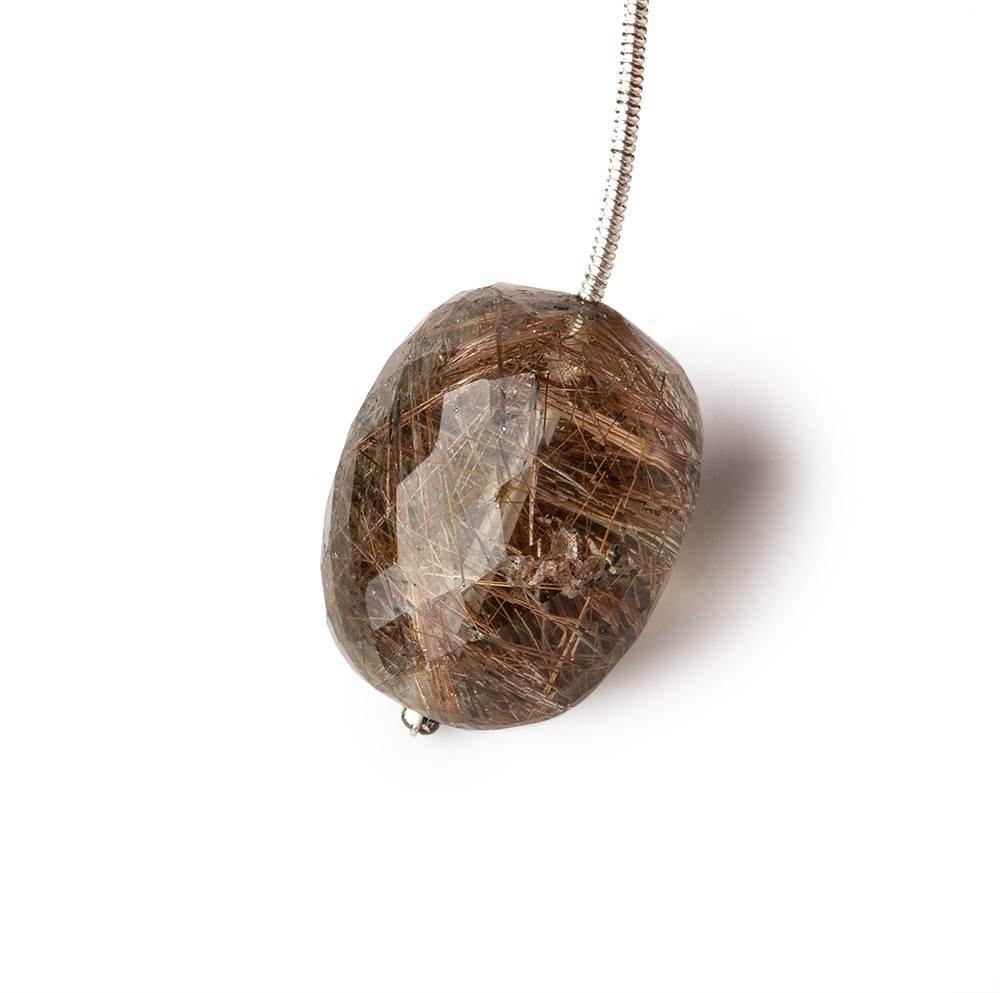 21x17mm Rutilated Quartz Faceted Nugget Focal Bead 1 piece - Beadsofcambay.com