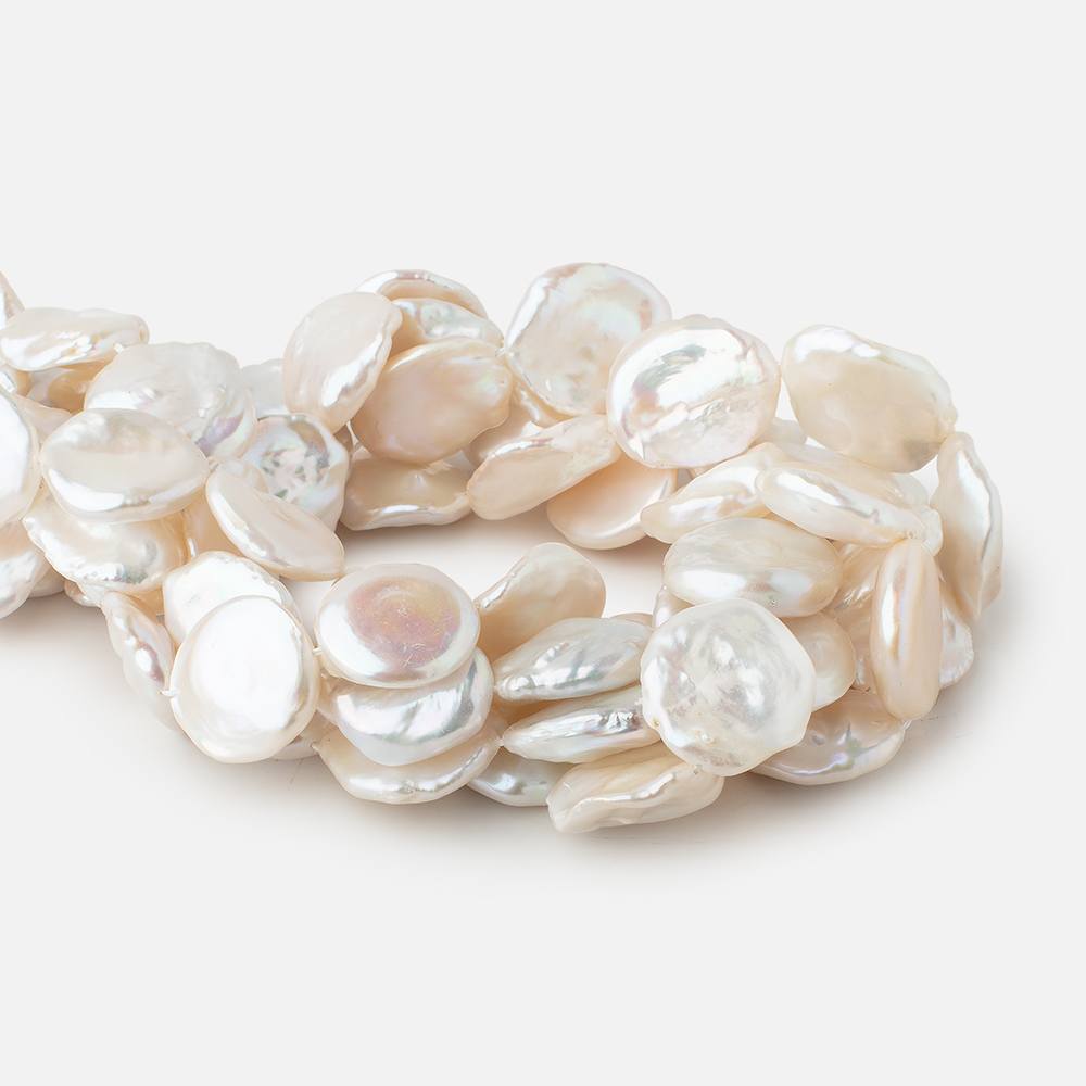 21x19-24x20mm Cream Ultra Keshi Freshwater Pearls 16.5 inch 19 pieces - Beadsofcambay.com