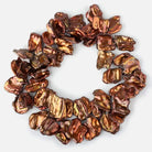 21x20-27x24mm Golden Copper Ultra Keshi Freshwater Pearl 16 inch 52 pieces AAA - Beadsofcambay.com