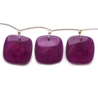 21x21mm Deep Purple Chalcedony plain cushion 8 inch 8 Beads - Beadsofcambay.com