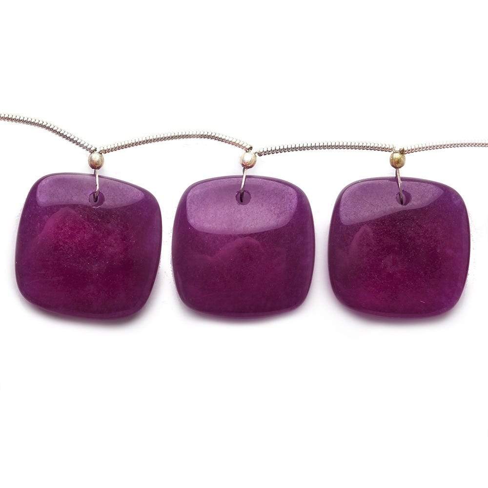 21x21mm Deep Purple Chalcedony plain cushion 8 inch 8 Beads - Beadsofcambay.com
