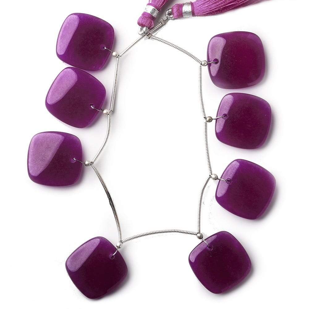 21x21mm Deep Purple Chalcedony plain cushion 8 inch 8 Beads - Beadsofcambay.com
