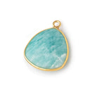 21x21mm Vermeil Bezel Amazonite Plain Triangle Pendant 1 Focal Bead - Beadsofcambay.com