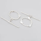 21x24mm Sterling Silver Oval Butterfly Toggle 1 piece - Beadsofcambay.com