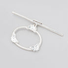 21x24mm Sterling Silver Oval Butterfly Toggle 1 piece - Beadsofcambay.com