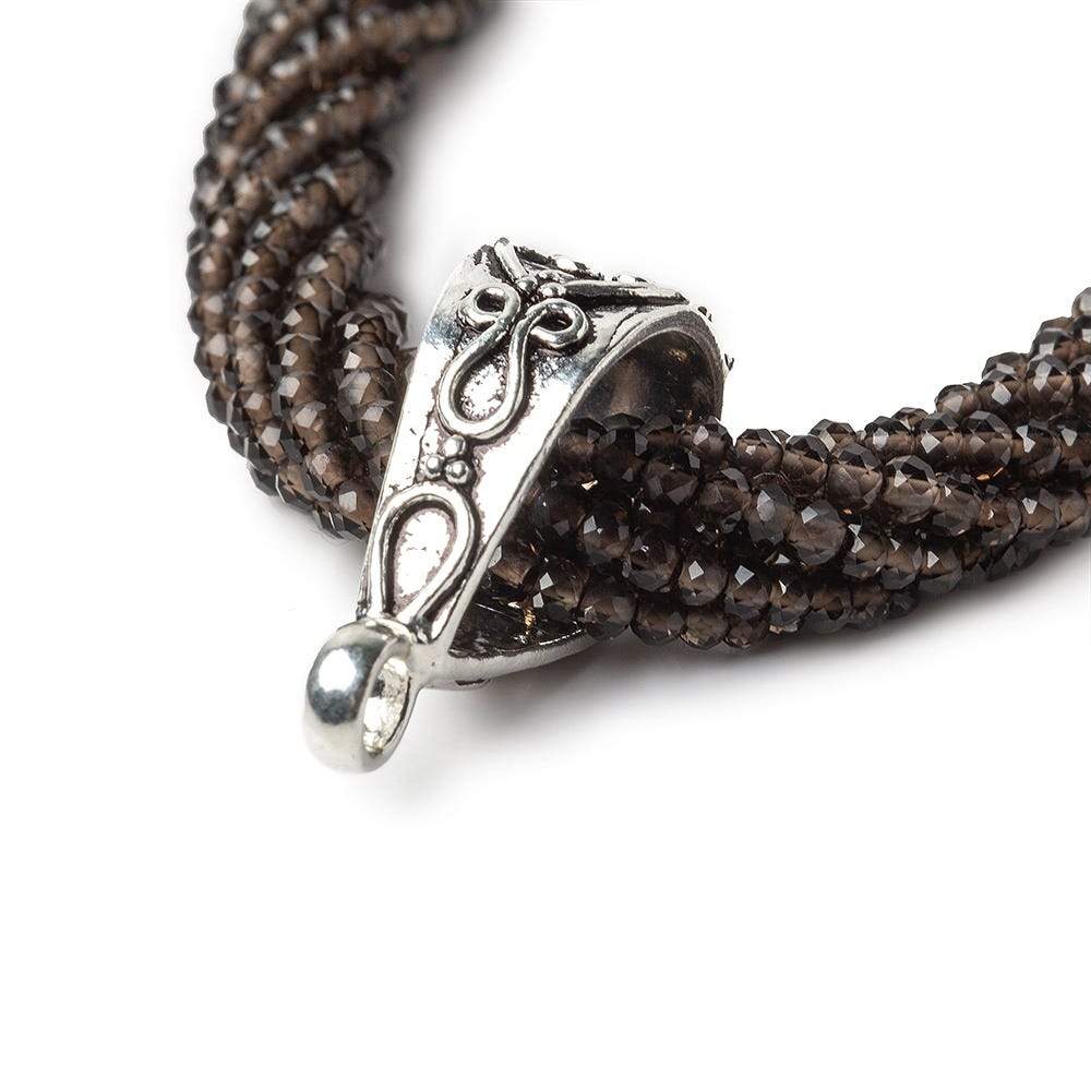 21x8mm Antiqued Sterling Silver Bail Filigree Heart Design 1 finding - Beadsofcambay.com