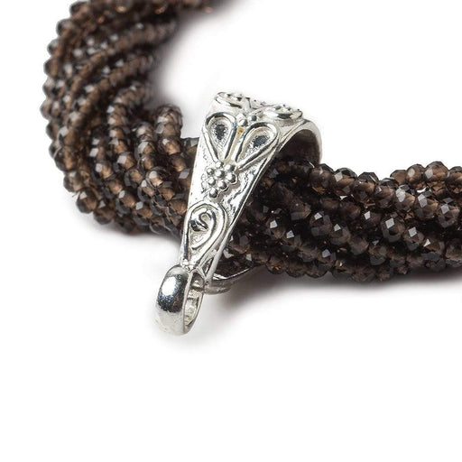 21x8mm Sterling Silver Bail Filigree Floral Design 1 finding - Beadsofcambay.com
