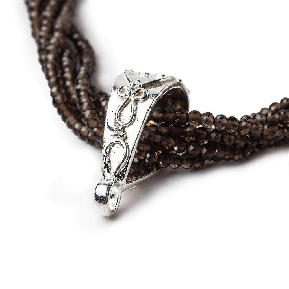 21x8mm Sterling Silver Bail Filigree Heart Design 1 finding - Beadsofcambay.com
