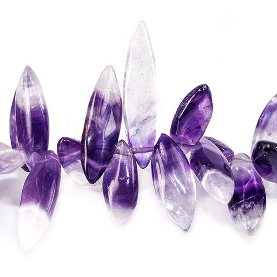 21x9-28x8.5mm Cape Amethyst Plain Marquise Beads 7.75 inch 41 pieces - Beadsofcambay.com