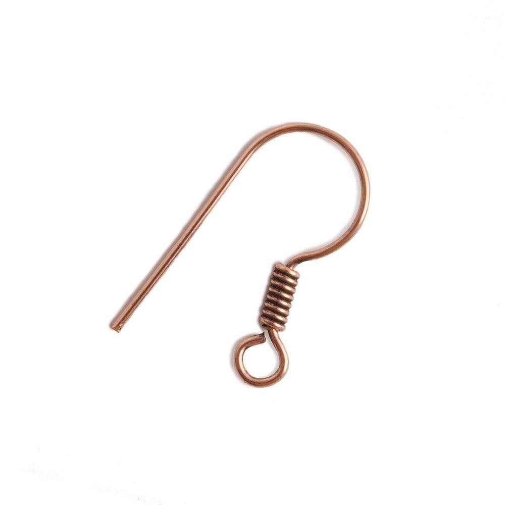 21x9mm Copper Fancy Earwire 50 pieces - Beadsofcambay.com