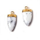 21x9mm Gold Leafed Dendritic Opal faceted Point Pendant 1 piece - Beadsofcambay.com