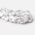 22-24mm Rosé White Flat Baroque Freshwater Pearls 15.5 inch 16 Beads AA - Beadsofcambay.com