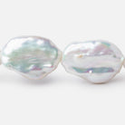 22-24mm Rosé White Flat Baroque Freshwater Pearls 15.5 inch 16 Beads AA - Beadsofcambay.com