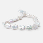 22-24mm Rosé White Flat Baroque Freshwater Pearls 15.5 inch 16 Beads AA - Beadsofcambay.com