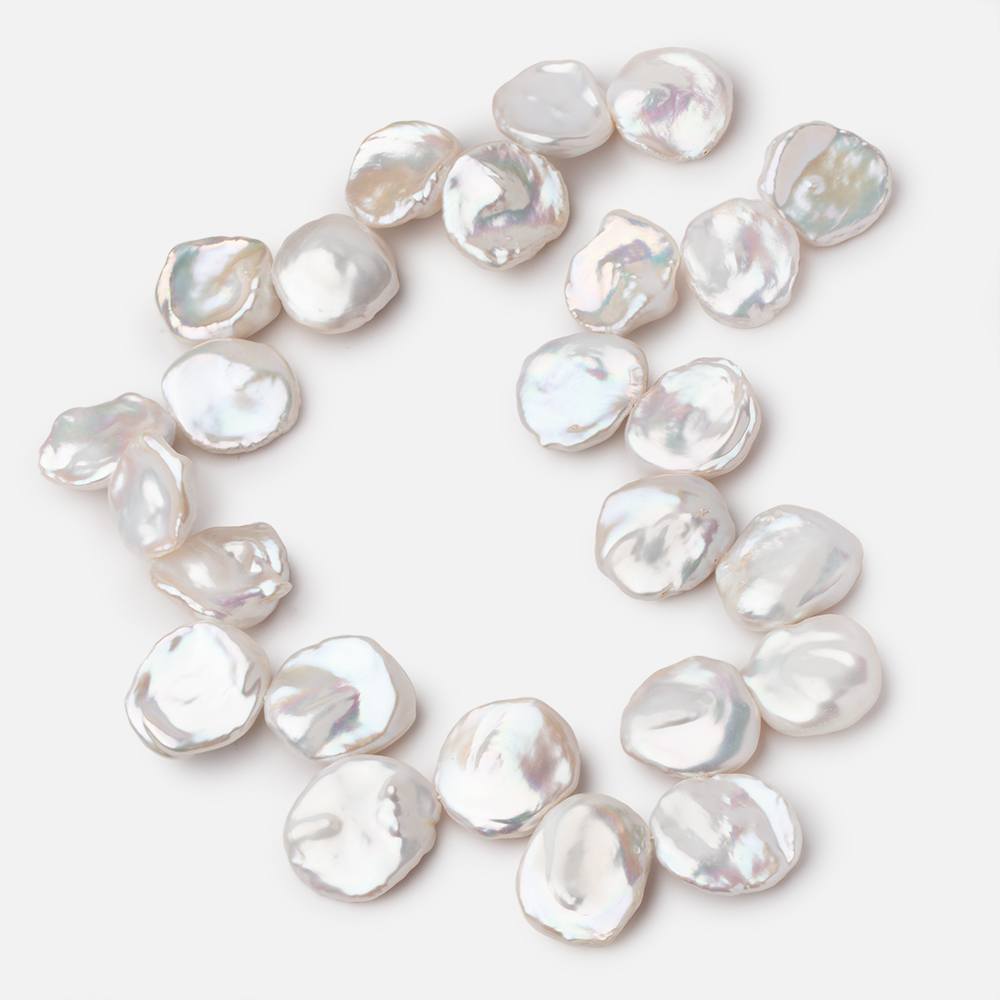 22-25mm Creamy White Ultra Keshi Freshwater Pearls 16 inch 25 Beads AAA - Beadsofcambay.com