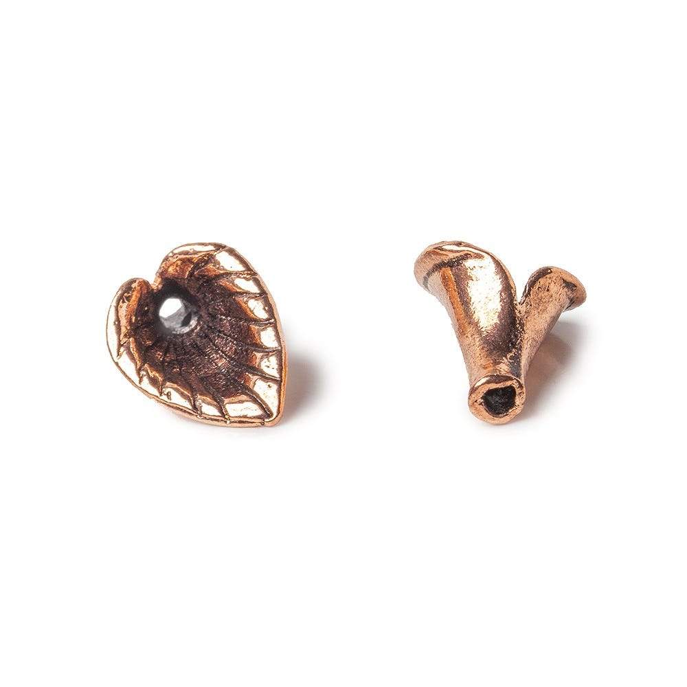 22.5x13x8.5mm Copper Charm or Cone Lily Leaf Set of 2 - Beadsofcambay.com