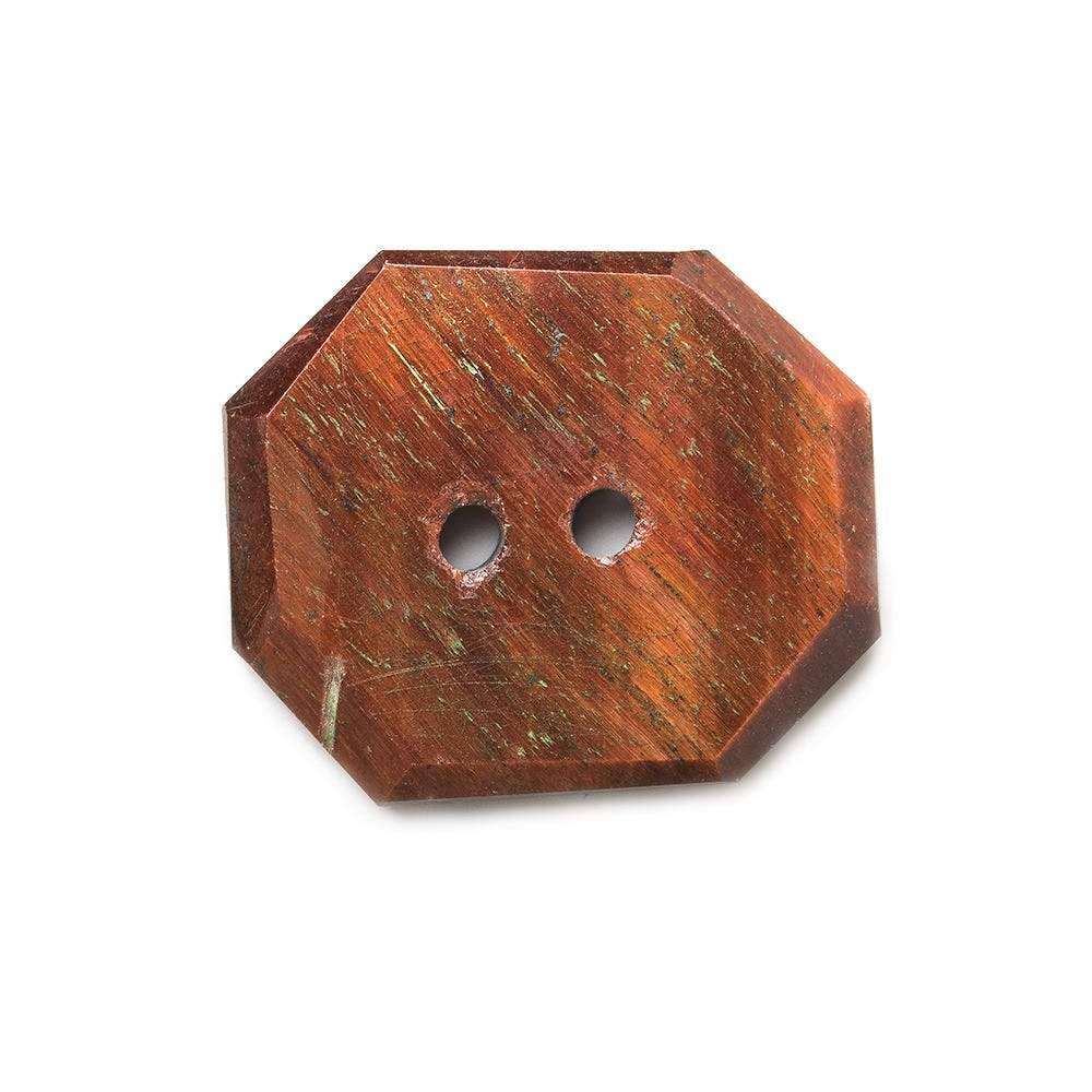 22.5x19.5mm Red Tiger's Eye rectangle 2.5mm hole button 1 piece - Beadsofcambay.com