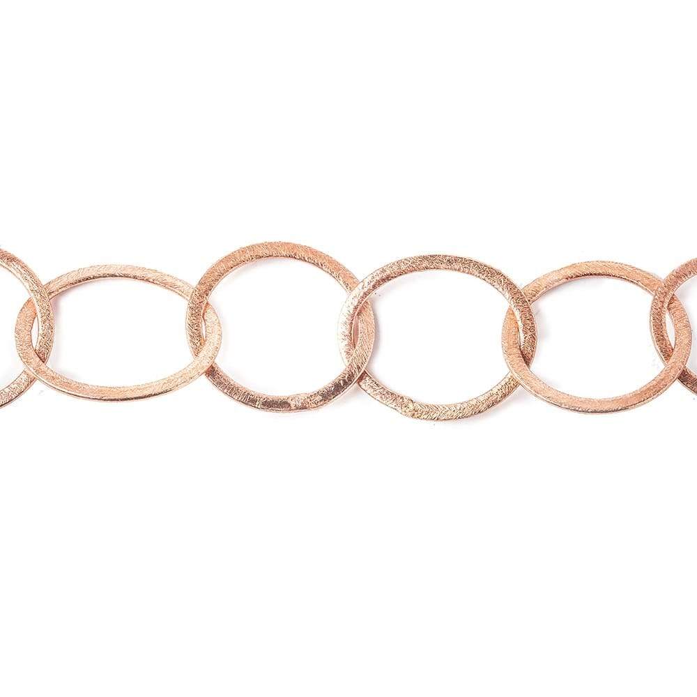 22mm & 20mm Rose Gold plated Brushed Oval and Circle Link Chain by the foot - Beadsofcambay.com