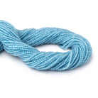 2.2mm Aquamarine Micro Faceted Round Beads 12.5 inch 156 pieces - Beadsofcambay.com