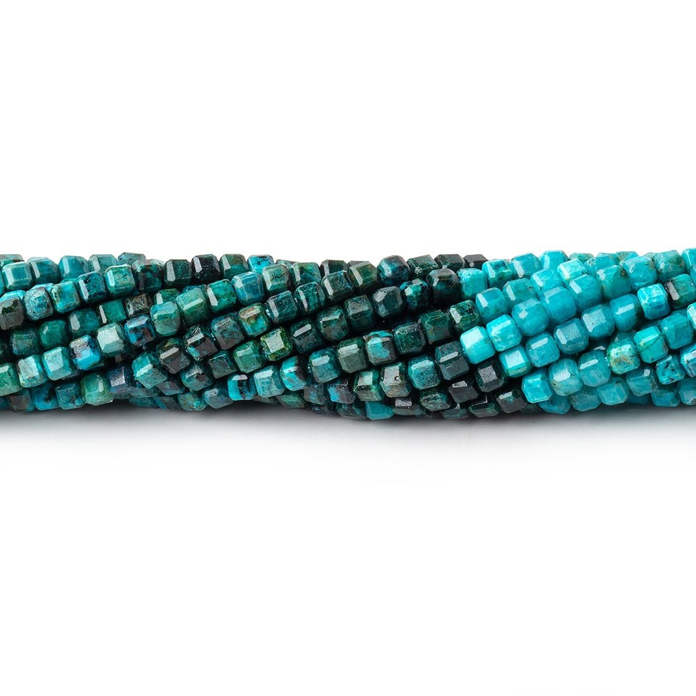 2.2mm Chrysocolla Micro Faceted Cube Beads 12.5 inch 138 pieces
