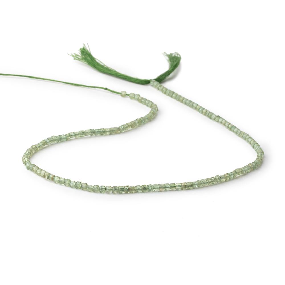 2.2mm Green Apatite Micro Faceted Cube Beads 12.5 inch 138 pieces - Beadsofcambay.com