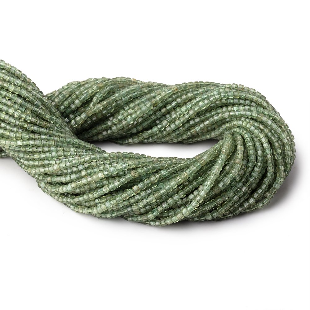 2.2mm Green Apatite Micro Faceted Cube Beads 12.5 inch 138 pieces - Beadsofcambay.com