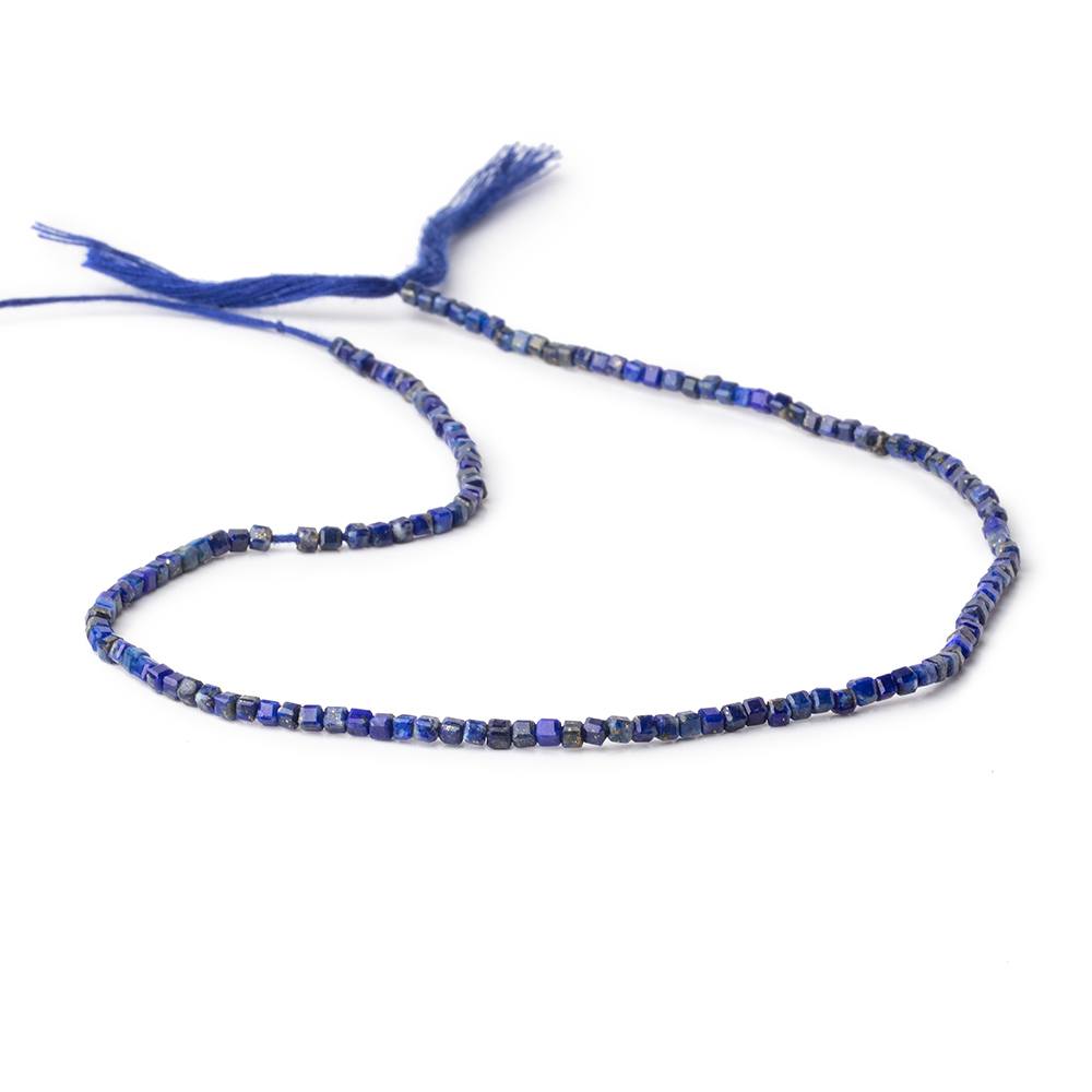 2.2mm Lapis Lazuli Micro Faceted Cube Beads 12.25 inch 140 pieces - Beadsofcambay.com