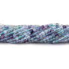 Beadsofcambay 2.2mm Multi Color Fluorite Micro Faceted Cube Beads 12.25 inch 132 pieces