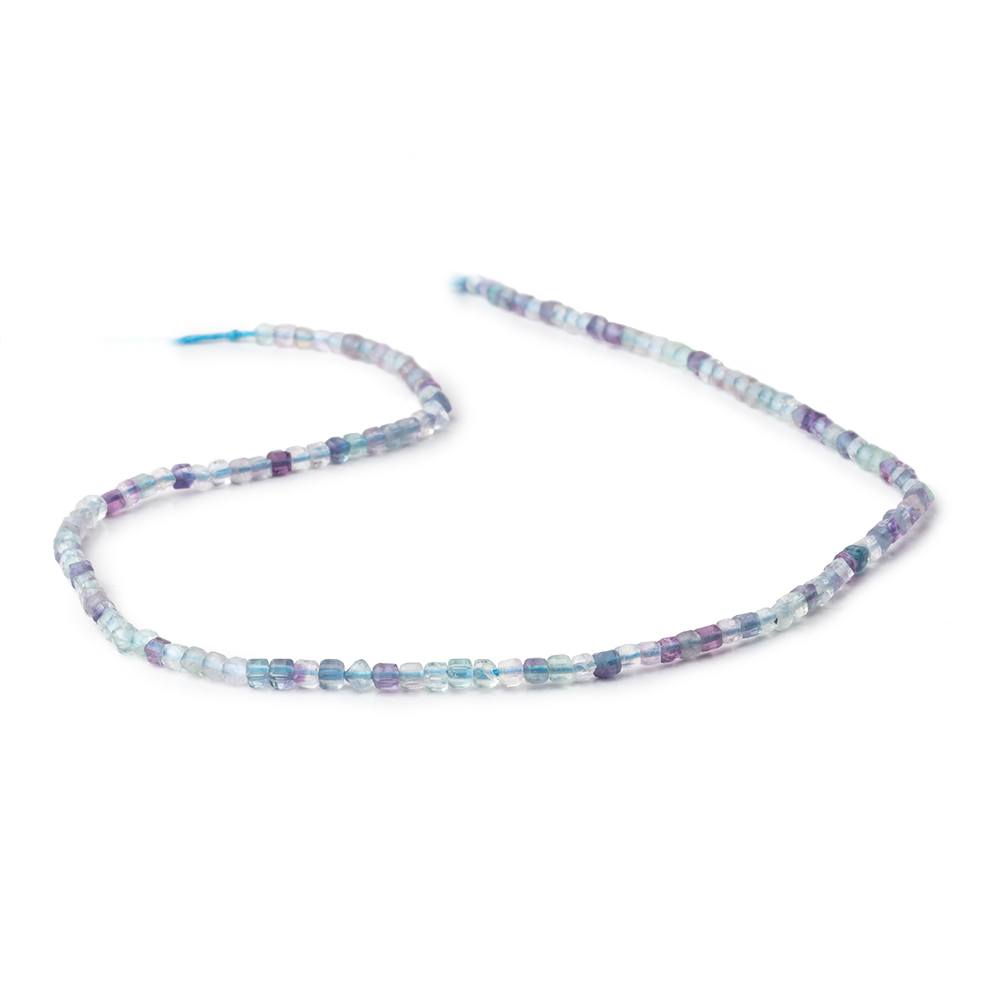 2.2mm Multi Color Fluorite Micro Faceted Cube Beads 12.25 inch 132 pieces - Beadsofcambay.com