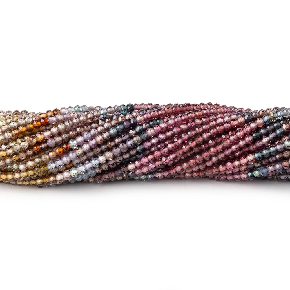 2.2mm Multi Gemstone Micro Faceted Rondelle Beads 12.75 inch 196 pieces AAA - Beadsofcambay.com