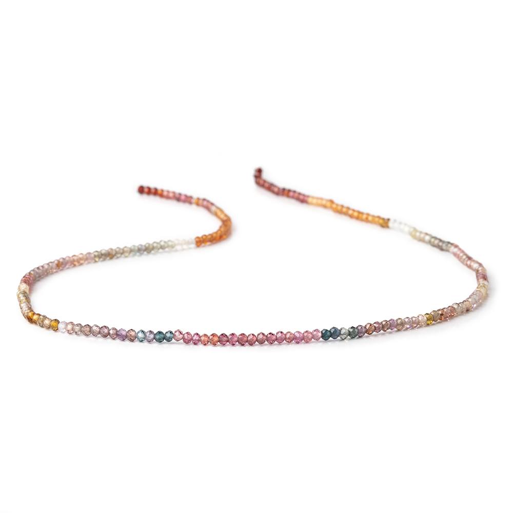 2.2mm Multi Gemstone Micro Faceted Rondelle Beads 12.75 inch 196 pieces AAA - Beadsofcambay.com