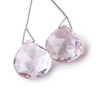 22mm Pink Amethyst Faceted Heart Set of 2 Focal Beads - Beadsofcambay.com