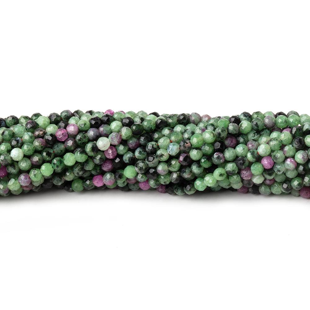 2.2mm Ruby in Zoisite Micro Faceted Round Beads 12.5 inch 150 pieces - Beadsofcambay.com