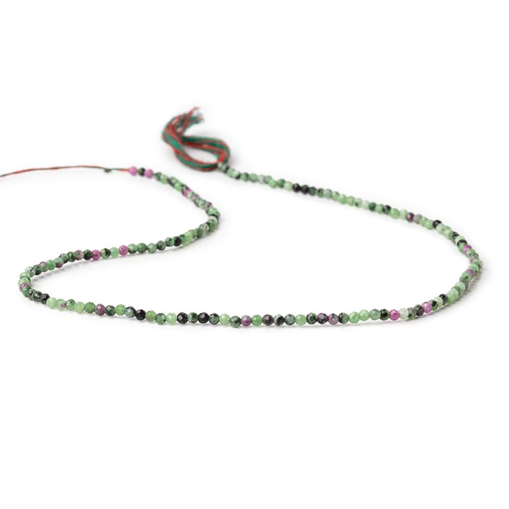 2.2mm Ruby in Zoisite Micro Faceted Round Beads 12.5 inch 150 pieces - Beadsofcambay.com