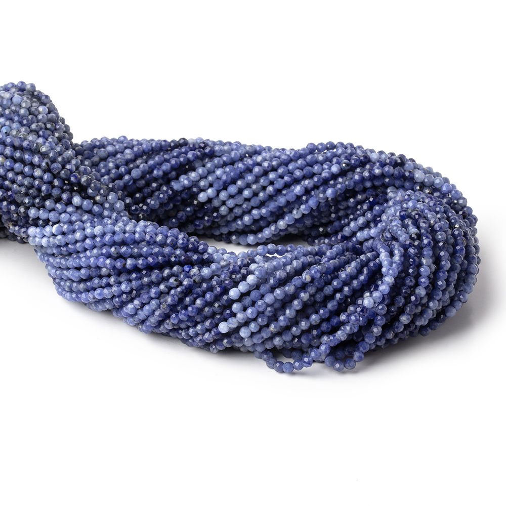 2.2mm Sodalite Micro Faceted Round Beads 12.5 inch 148 pieces - Beadsofcambay.com