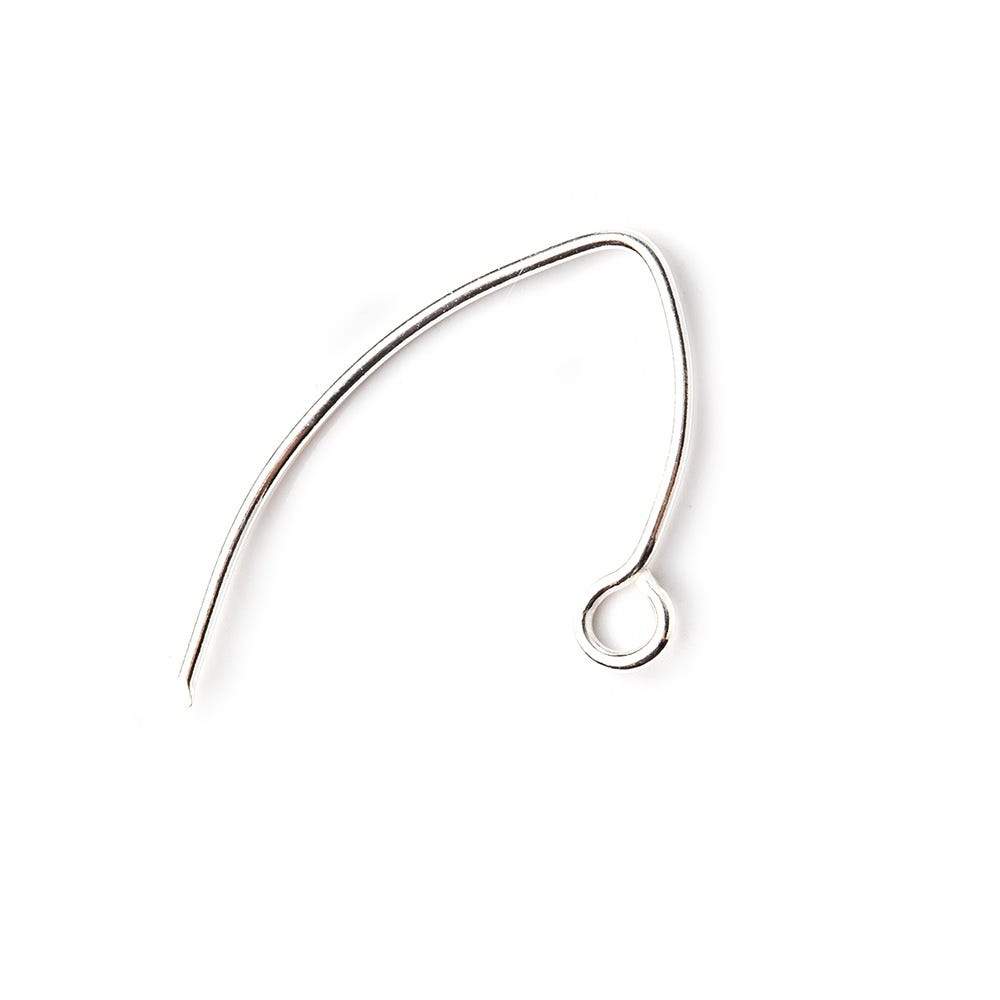 22mm Sterling Silver Bowed Earwire, 10 pieces - Beadsofcambay.com