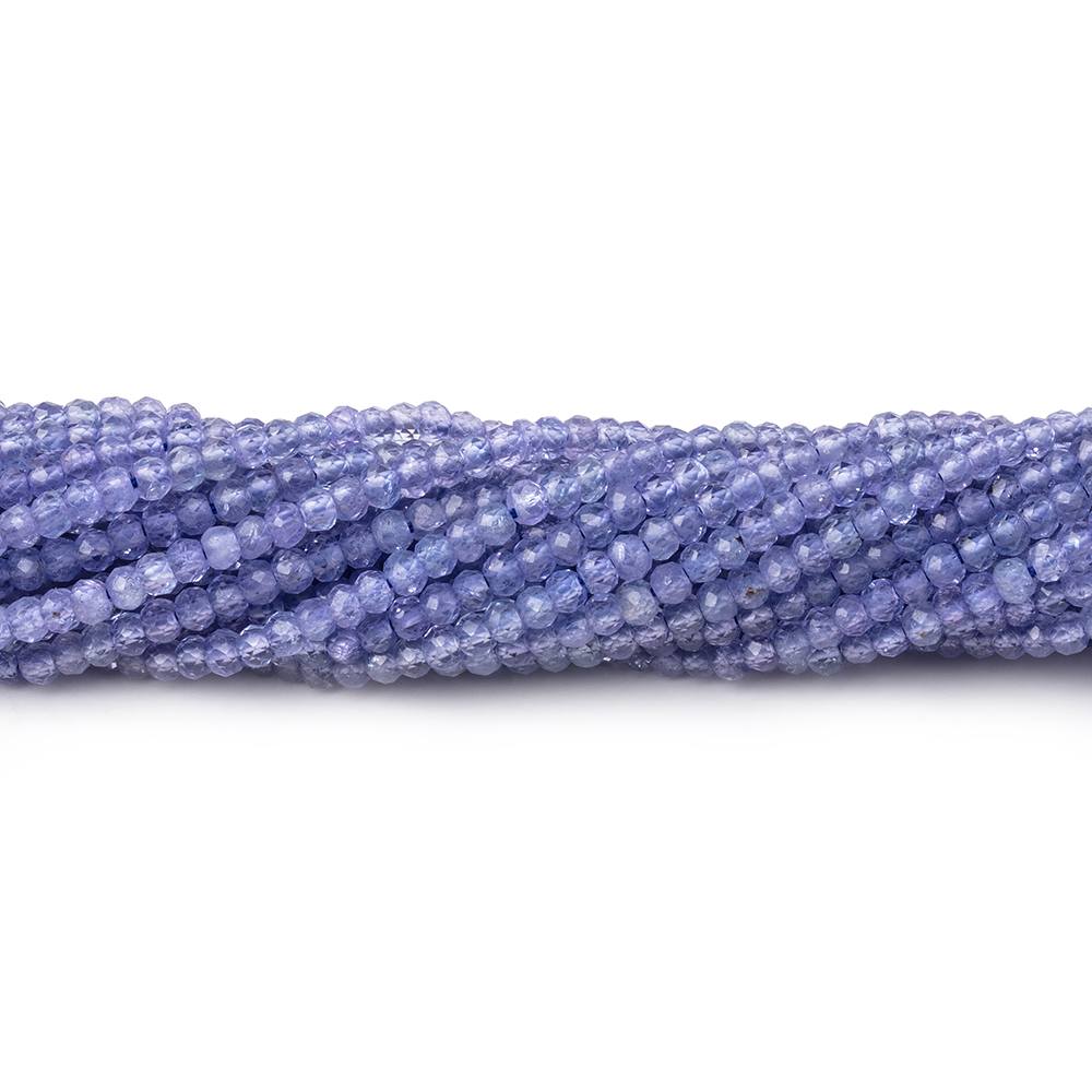 2.2mm Tanzanite Micro Faceted Rondelle Beads 12.5 inch 180 pieces AA - Beadsofcambay.com