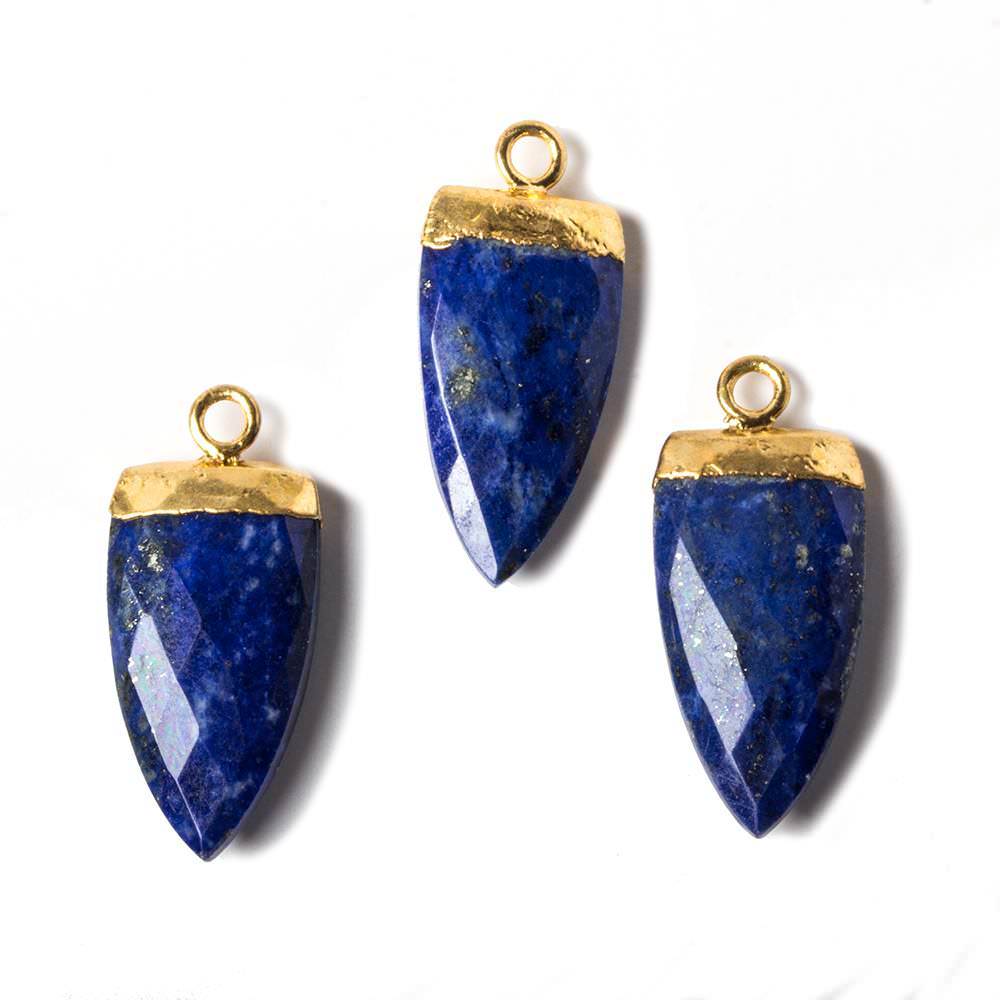 22x10mm Gold Leafed Lapis Lazuli Point Pendant 1 piece - Beadsofcambay.com