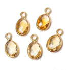 22x12mm Citrine Faceted Oval Vermeil Pendant - Beadsofcambay.com