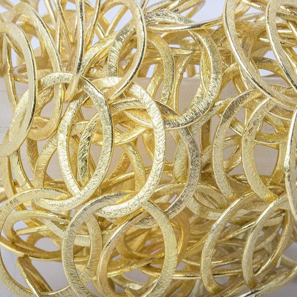 22x17mm 14kt Gold plated Brushed Oval Link Chain by the foot - Beadsofcambay.com