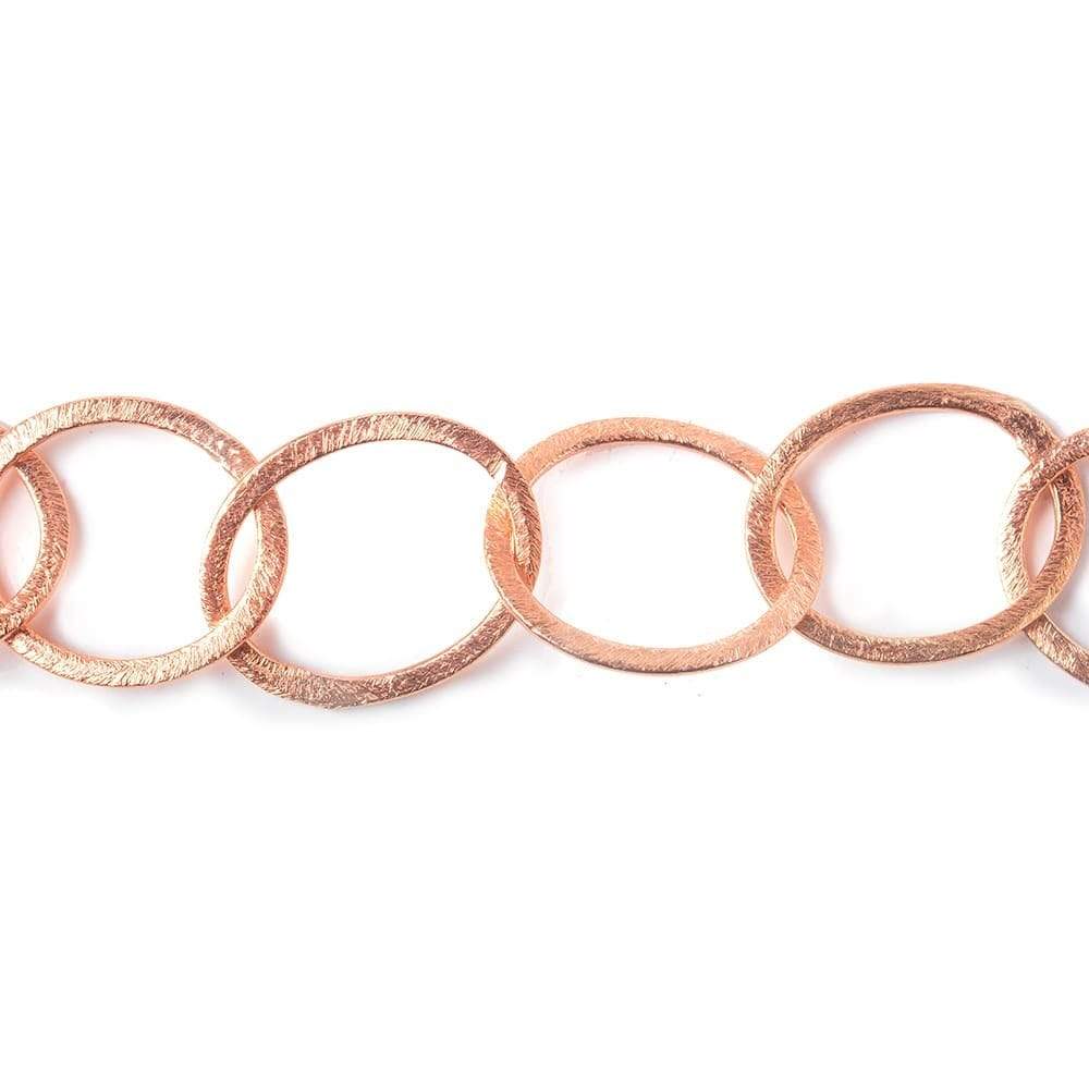 22x17mm Rose Gold plated Brushed Oval Link Chain by the foot - Beadsofcambay.com