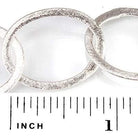 22x17mm Silver plated Brushed Oval Link Chain by the foot - Beadsofcambay.com