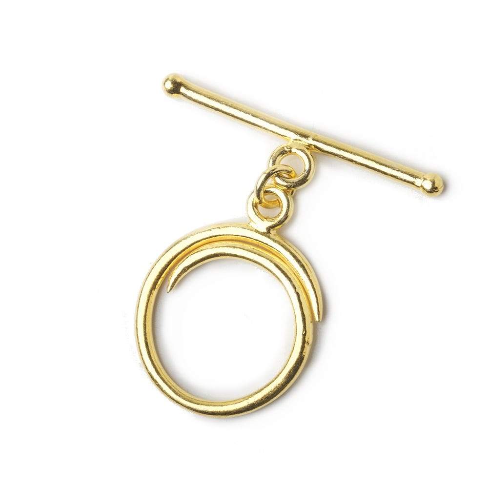 22x17mm Vermeil Toggle Round Swirl Design 1 piece - Beadsofcambay.com