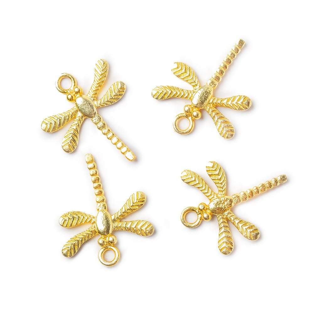 22x18mm 22kt plated Copper Dragonfly Charm Finding Set of 4 - Beadsofcambay.com