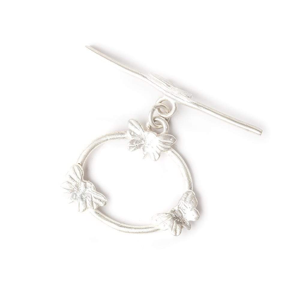 22x25mm Sterling Silver Butterfly Oval Toggle Finding 1 per - Beadsofcambay.com