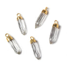 22x6mm Gold Leafed Crystal Quartz Spike Pendants 1 piece - Beadsofcambay.com